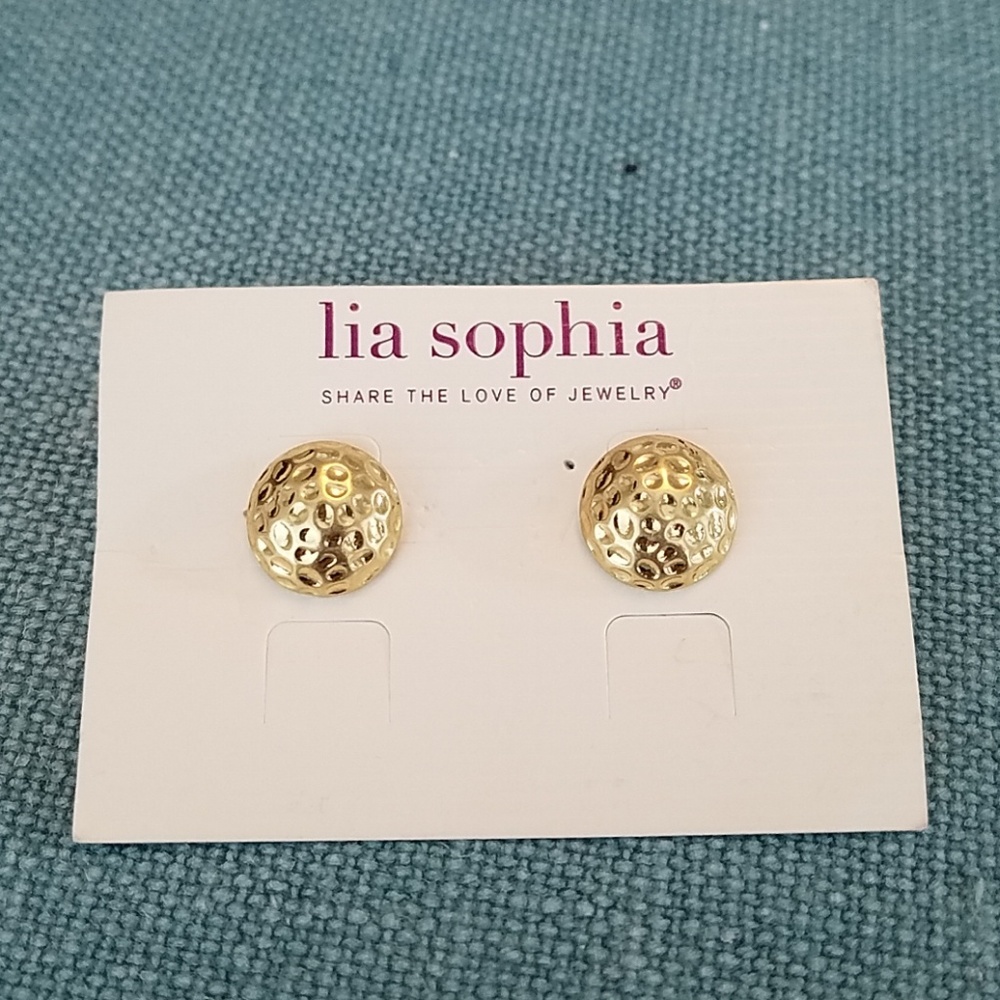 Lia Sophia gold stud earrings